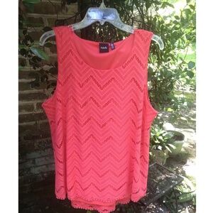 Rafaella- CORAL TEXTURED TANK TUNIC TOP- Size- XL- NWOT